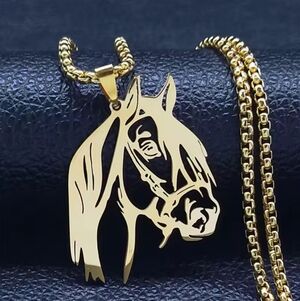 Gold Horse Pendant Necklace